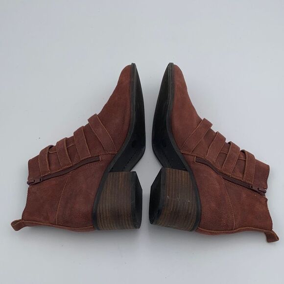 Lucky Brand equestrian style Suede Ankle Boots - Rust colored size 8.5 - Picture 8 of 12